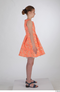 Selin drape dressed orange short dress standing whole body 0007.jpg
